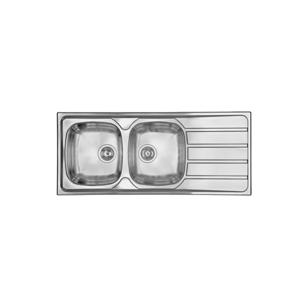 Evier de cuisine PREMIUM 2 Bac avec égouttoir inox (15447.X2.20.1017) Evier de cuisine PREMIUM 2 Bac avec égouttoir inox (15447.X2.20.1017)